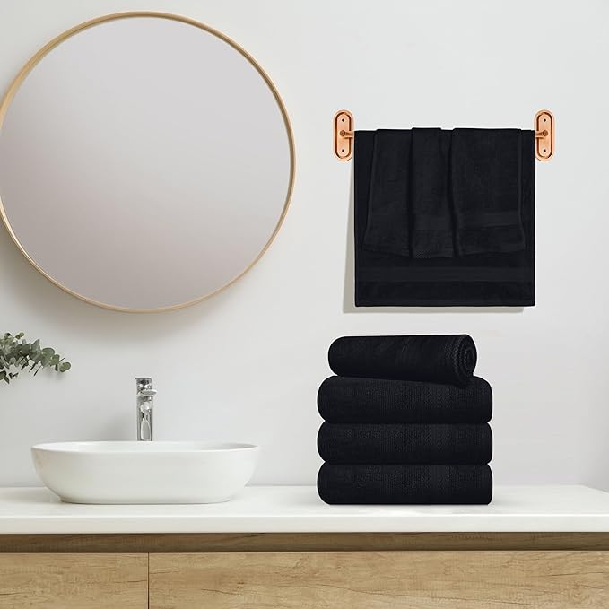 GLAMBURG Ultra Soft 6-Piece Hand Towel Set 16x28-100% Ringspun Cotton