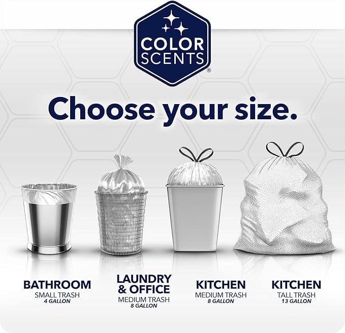 Color Scents Tall Kitchen Trash Bags
