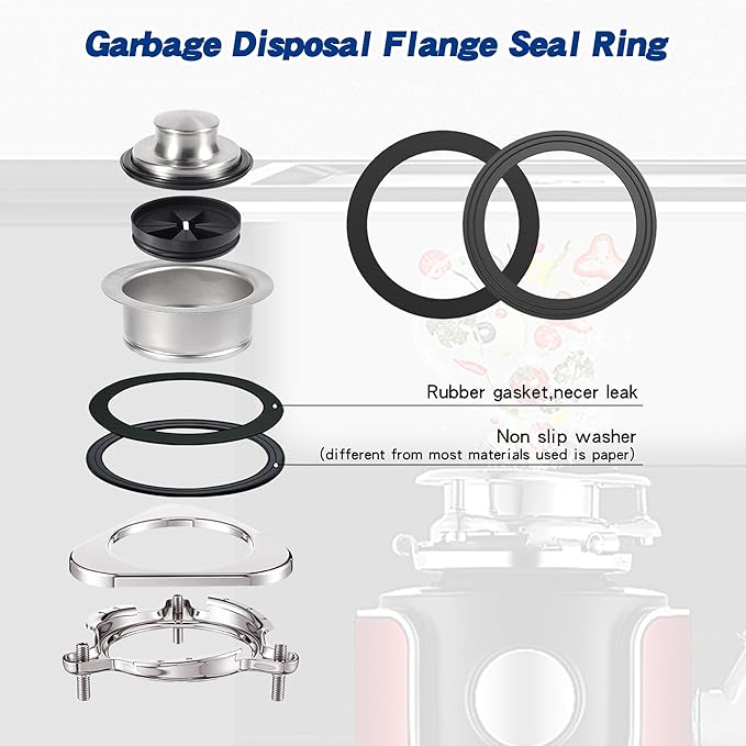 RQYEKDO 2PC Kitchen Sink Strainer Gasket Seal Rings, Fits Standard 3-1/2 inch