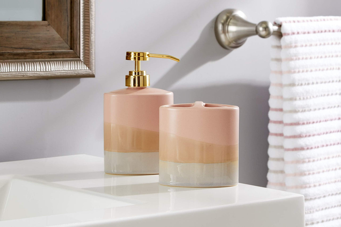 SKL Home Alanya Toothbrush Holder, Blush