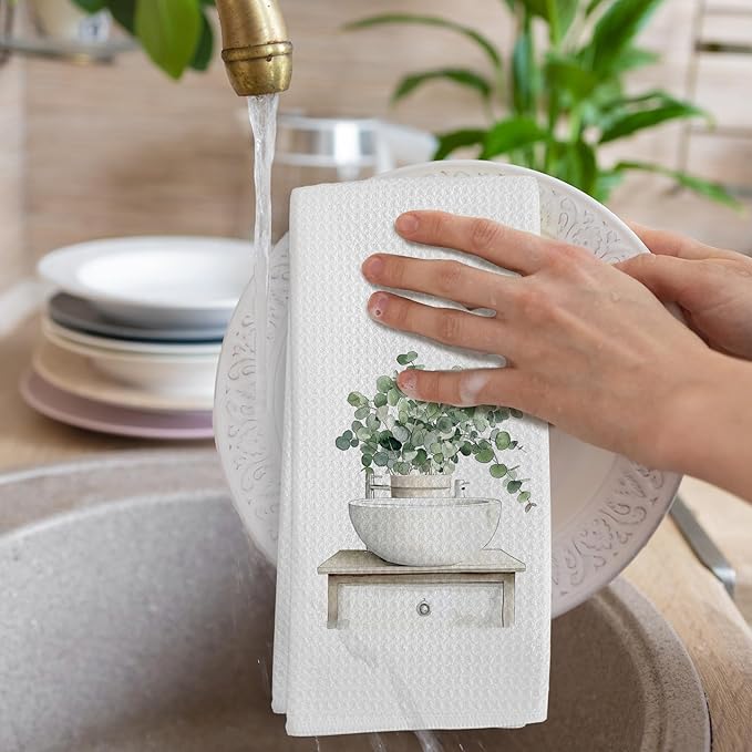 Sage Green Eucalyptus Hand Towels