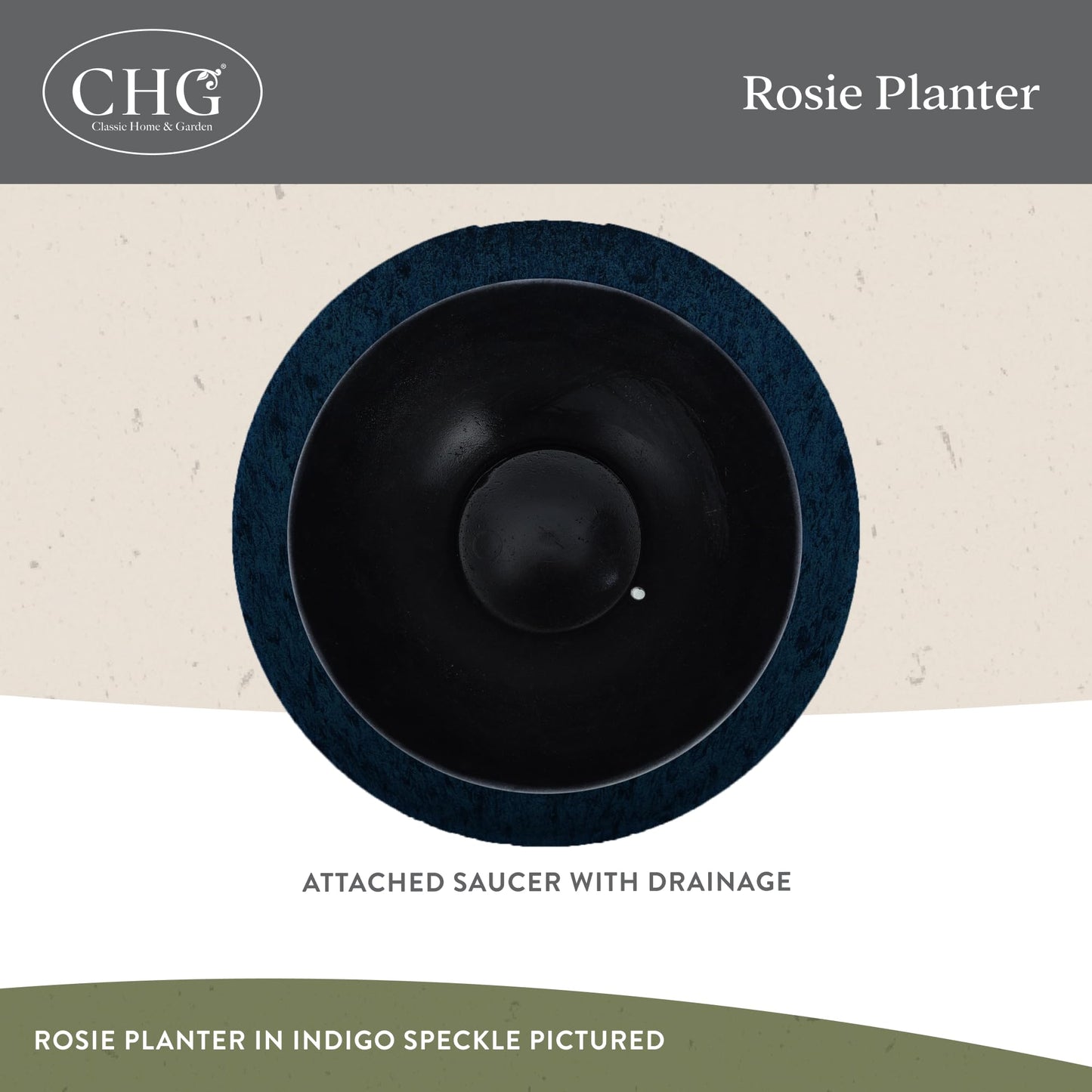 Classic Home and Garden Rosie Modern Planter w/Drainage - Contemporary Planter Bowls - Shallow Round Vases for Small Plants - Versatile Indoor & Outdoor Pots (10” Weathered Copper)
