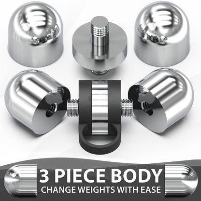 Synergee 4lb Set Cardio Hand Weights. Stainless Steel Hand Weights. Dumbbell Set.