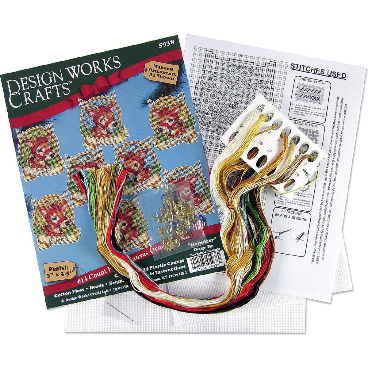 Reindeer Counted Cross Stitch Ornament Kit