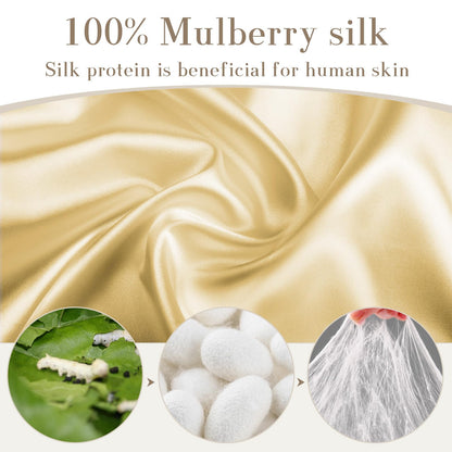 100% Mulberry Silk Sleep Mask Eye Mask for Women Man with Adjustable Band, for Side Sleeper Blackout Sleep Mask for Travel Rest and Office Large Size (Taupe)