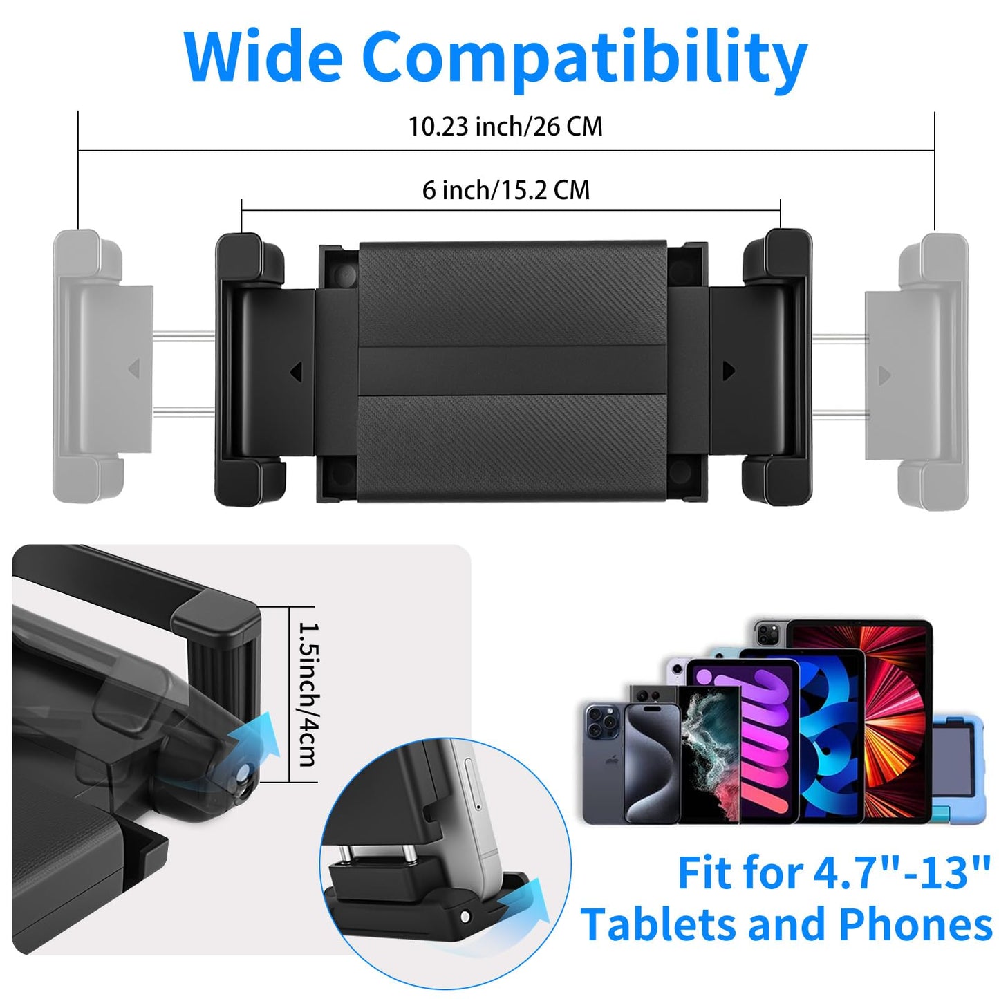 joaoxoko Strong Magnetic Tablet Mount, 360° Swivel Stand for Kitchen/Office/Gym, Universal Holder Compatible with 4.7-12.9" iPad, No-Slip Metal Surface Mount (1)