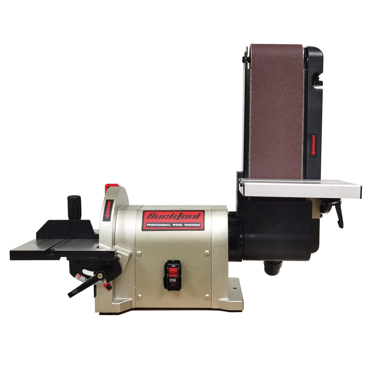BUCKTOOL Direct Drive Bench Belt Sander, 4x36 in Belt and 8 in Disc Sander, 3/4HP Belt Sander for Woodworking, 5.0A Benchtop