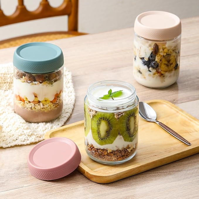 NETANY 6-pack 16 oz Overnight Oats Containers