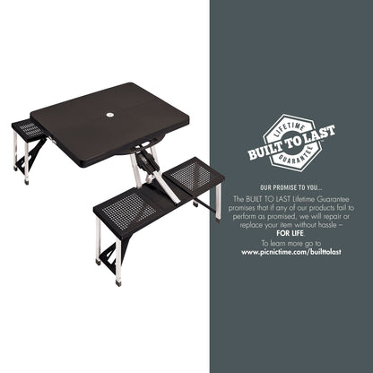 Picnic TIME Disney Nightmare Before Christmas Jack Folding Picnic Table with Seats, Collapsible Aluminum Table, Bench Set w/Umbrella Hole, Lightweight Portable Table for Camping, Travel, Tailgating