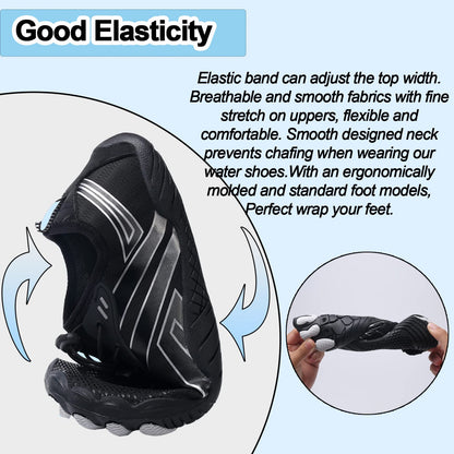 Bravover Unisex Water Shoes for Men Women with Five Toes Design Quick Dry Barefoot Aqua Shoes Ideal for Swim Pool Surf Beach Sea Activities