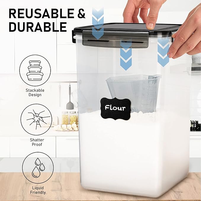 WHITE FEATHER SUPPLIES 2 PC Large Flour Sugar Storage Containers