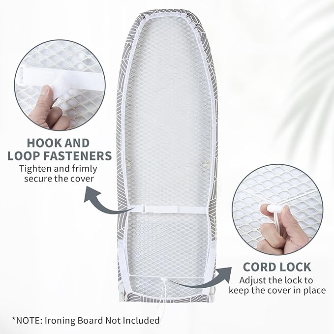 Seiritex Over The Door Ironing Board Cover 14 x 42 inch, Thick Padding and Heat