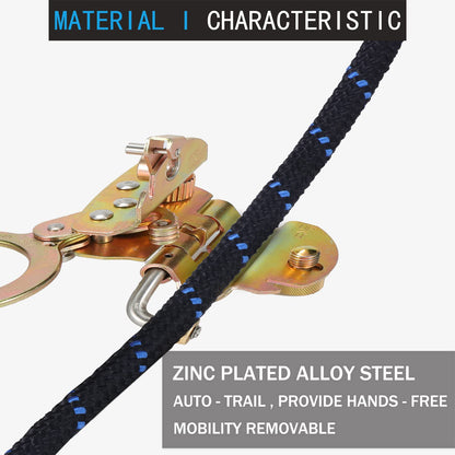 FHFallArrest Fall Protection Rope Grab,Fall Arrester, Used with 5/8” Lifeline Rope, for Construction, Climbing, Comply to ANSI/OSHA