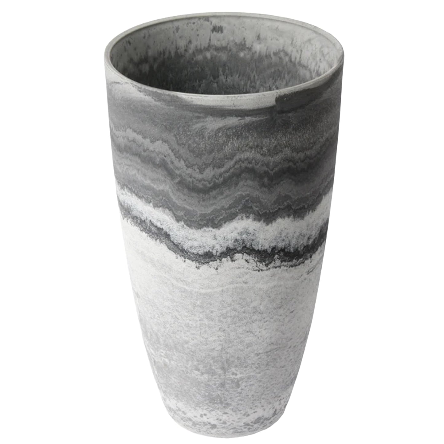 Algreen Products Acerra Composite Vase Planter with Drainage Hole, Decorative Texture, Removable Plug for Lawn and Garden, Marble