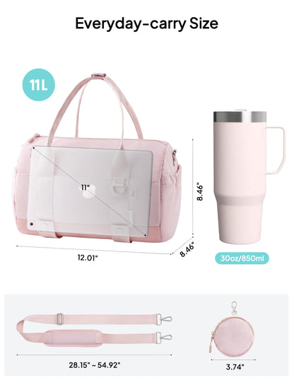 TOPEAST Small Gym Bag for Women, Mini Sports Yoga Bag with Yoga Mat Holder, Small Pink Gym Bag Overnight Weekender Duffle Handbag for Travel Dance Workout