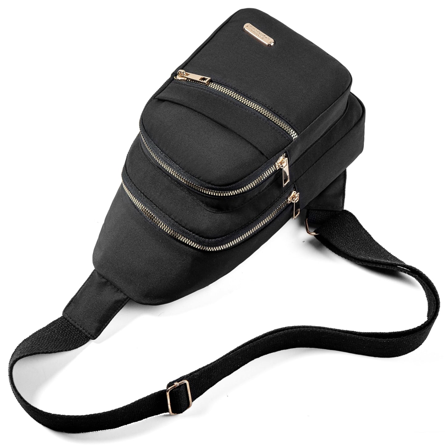 Small Sling Backpack Crossbody Sling Bag for Women, Chest Bag Daypack Fanny Pack Cross Body Bag for Outdoors Hiking Traveling - Black