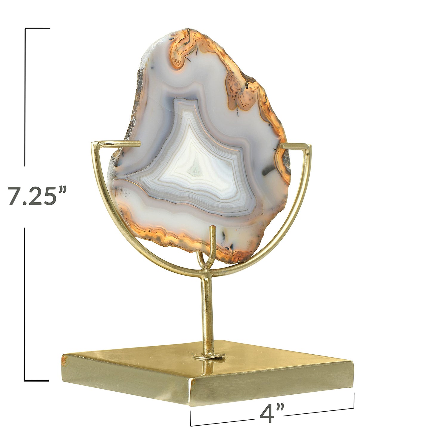 Creative Co-Op Main + Mesa Natural Brown Agate on Stand