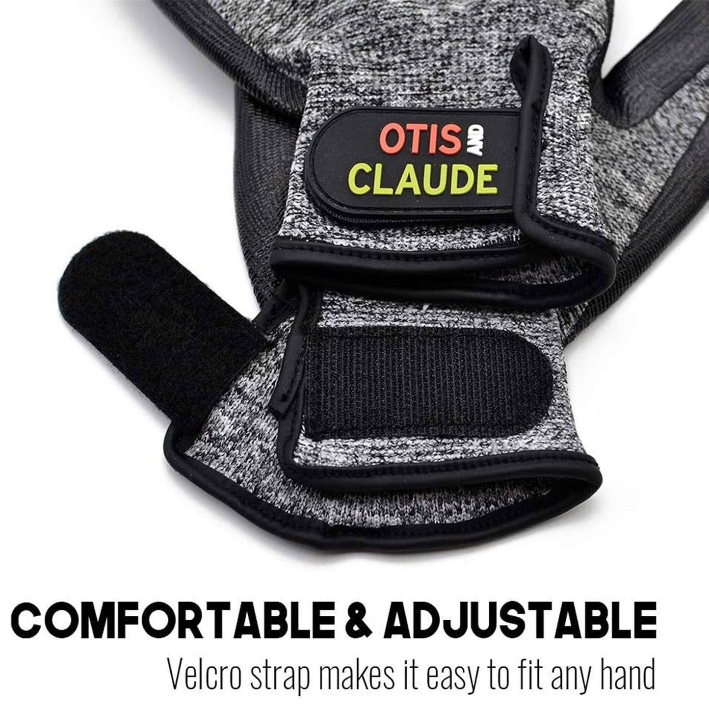Otis and Claude Pet Grooming Gloves with Adjustable Strap - Gentle and Comfortable Hair Remover, Bathing, Massage, Brush - Left & Right - for Cats, Dogs & Horses