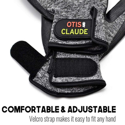 Otis and Claude Pet Grooming Gloves with Adjustable Strap - Gentle and Comfortable Hair Remover, Bathing, Massage, Brush - Left & Right - for Cats, Dogs & Horses