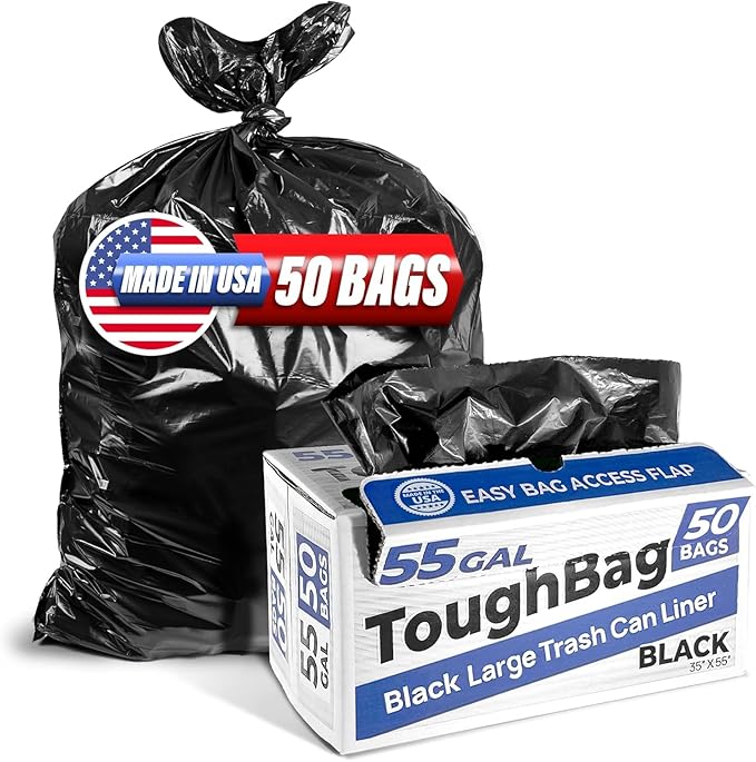 ToughBag 55 Gallon Trash Bags, 55-60 Gallon Trash Bags Heavy Duty