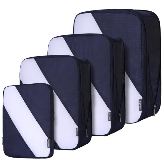 PFEYRPK Travel Packing Cubes, Compression Organizer Set of 4, Lightweight Storage for Suitcase, Vacation, Business Trips (Black)