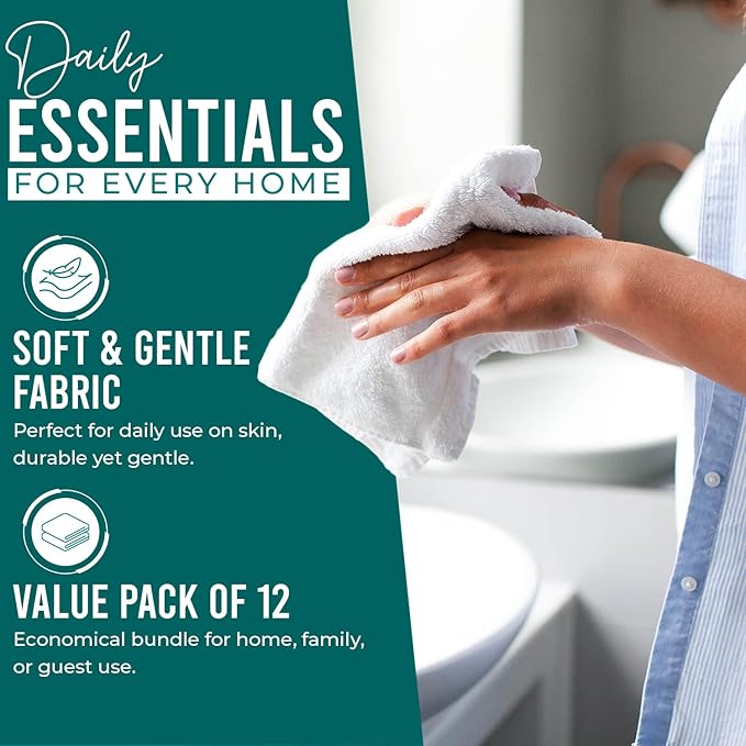 DAN RIVER 12 Pack Wash Cloths for Showering