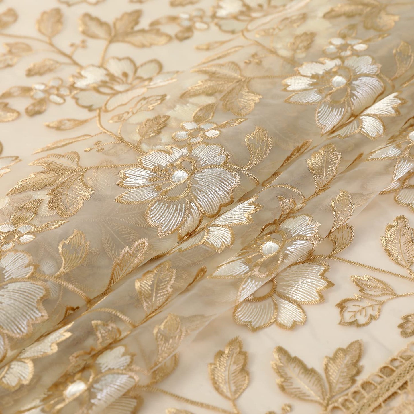 Gold Tablecloth Lace Macrame Vintage Tablecloth Shabby Chic Embroidered Round Table Cover for Kitchen Dining-Room Summer Holiday Outdoor Picnic