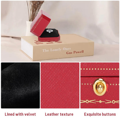 Tomotato Jewelry Rings Box, Square Wedding Ring Case Earrings Brooches Gift Box Trinket Case Velvet Couple Rings Boxes for Proposal Engagement Valentine's Day Wedding Anniversary Mother's Day