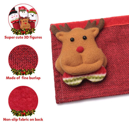 D-FantiX Christmas Refrigerator Handle Covers Set of 8, Santa Snowman Kitchen Appliance Covers Fridge Microwave Oven Dishwasher Refrigerator Door Handle Covers Protector Christmas Decorations