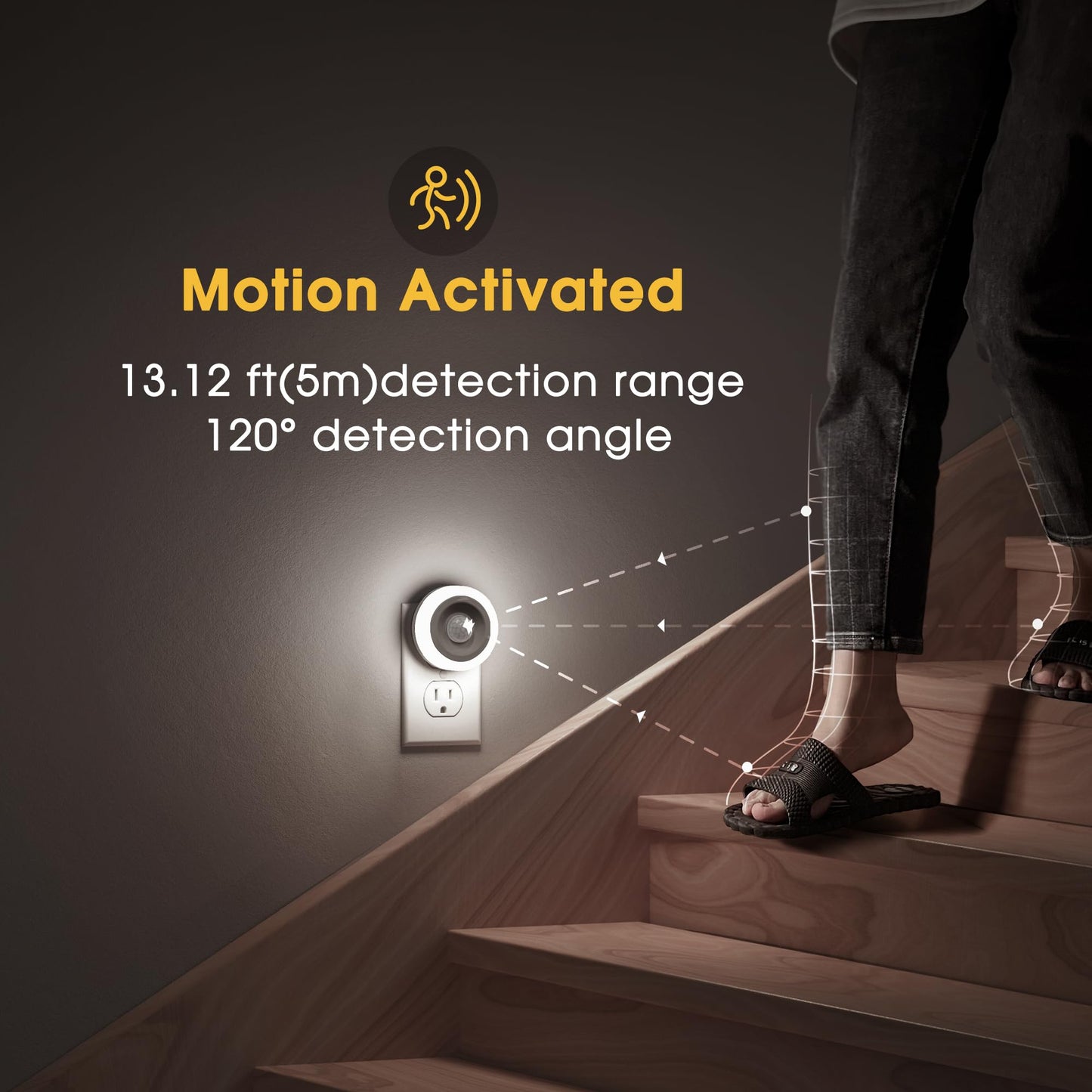 Briignite Motion Sensor Night Light, 4 Pack, Night Lights Plug into Wall, Auto On/Off Motion Activation Nightlight, Energy-Saving 0.6W LED, Daylight White, Ideal for Kids, Bedroom, Bathroom