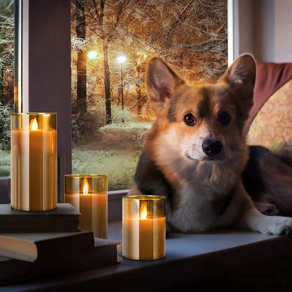 Yinuo Candle Flameless Led Candles Light Flickering,Real Wax Fake Wick Moving Flame Faux Wickless Pillar,with Timer Remote,Suit for Festival Wedding Home Party Halloween Decorations