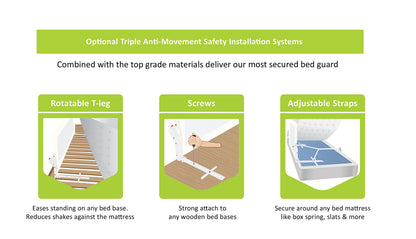 Littles Bed Guard Rail for Toddler, Child & Baby. Fits Single, Double Up to King Size Beds, White, 83 cm x 48.5 cm