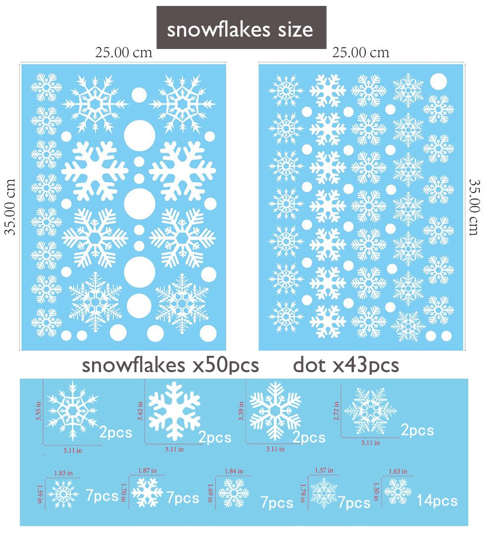 Extra Large Christmas Sticker Santa Claus Snowman Window Clings Stickers for Glass, Cartoon Windows Static Stickers, Snowflake DIY Wall Window Door Mural Showcase Decal Sticker (Santa Claus)