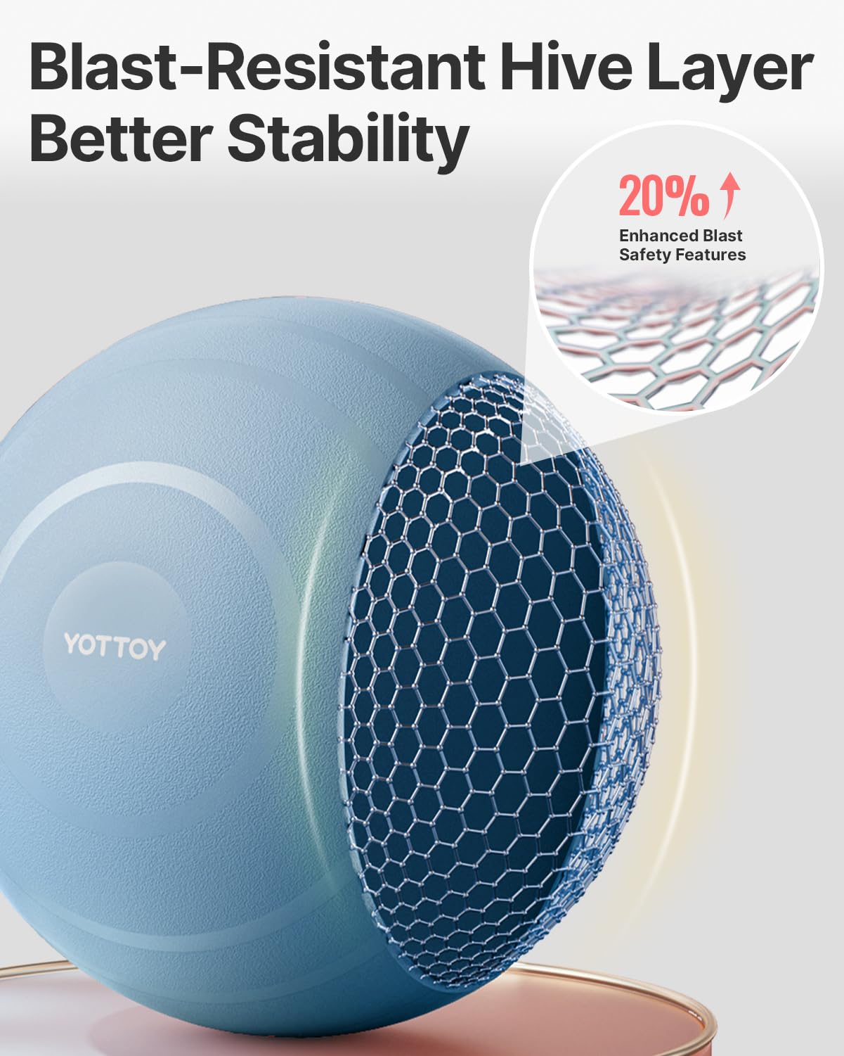 YOTTOY Anti-Burst Exercise Ball for Working Out, Yoga & Pregnancy, Extra Thick Workout Ball for Physical Therapy & Fitness