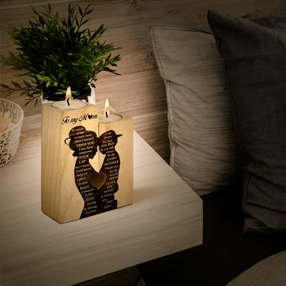 Mum Birthday Gifts, Gift for Mum Candlestick Candle Holder, Mother Presents from Son, Presents for Mummy,Stepmum,Mother in Law on Her Birthday, Heart-shaped