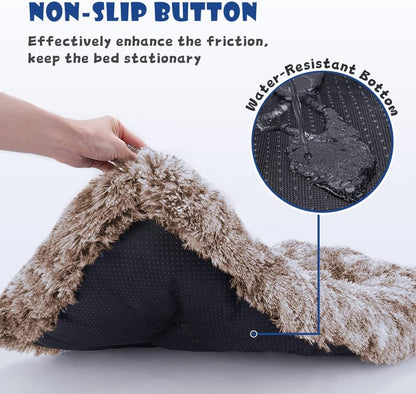 ULIGOTA Dog Bed Crate Pad Plush Soft Dog Crate Bed for Small Medium Large Dogs and Cats Washable Anti-Slip Kennel Crate Mats for Sleeping and Anti AnxietyS