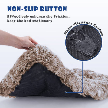 ULIGOTA Dog Bed Crate Pad Plush Soft Dog Crate Bed for Small Medium Large Dogs and Cats Washable Anti-Slip Kennel Crate Mats for Sleeping and Anti AnxietyS