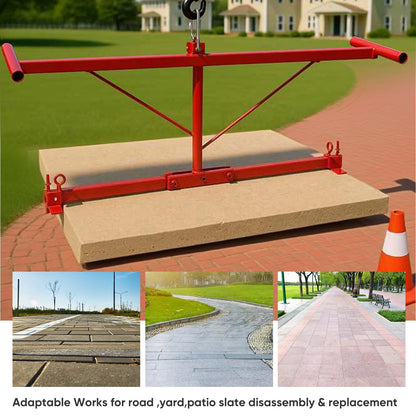 Lasnten Heavy Duty Paver Slabs Lifter & Extractor Tool, Telescopic Adjustable Brick Tongs Cutter Handle Block Mover for 20 to 39 in Slabs for Landscaping, Construction Team, DIY, Masonry Driveway