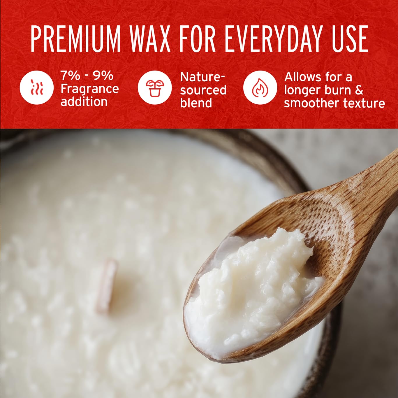 Blended Waxes, Inc. Coconut Apricot Wax for Candle Making, Nature-Sourced Single Pour Coconut Apricot Blend, Premium Scent-Absorbent Wax for Candle Making 10 lb Pastilles