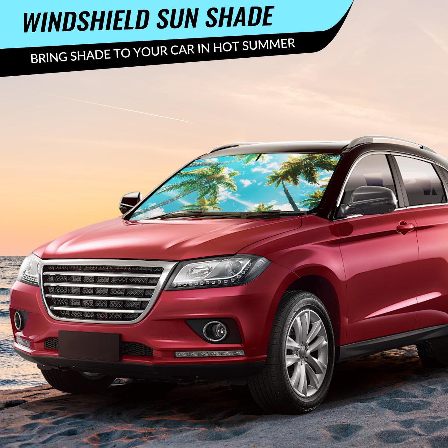 Windshield Sun Shade - Car Windshield Sun Shade for UV Protection Heat Reduction 2025 Sun Visor for Car Interior (55"x31.5")