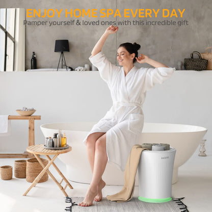 Lagute iSnug Towel Warmer for Bathroom, with 3-Level Timer, Warning Alarm & RGB Light, Auto Shut-Off, 5.3 Gal Heating Bucket for Bathrobe, Blanket, Ideal for Gifts
