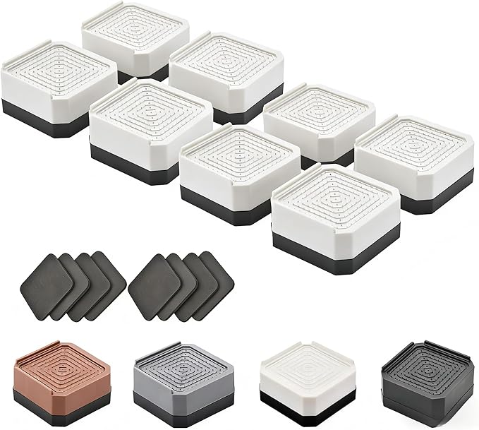 EclatBain Bed Risers Furniture Risers Heavy-Duty Rectangular Adjustable Block 8