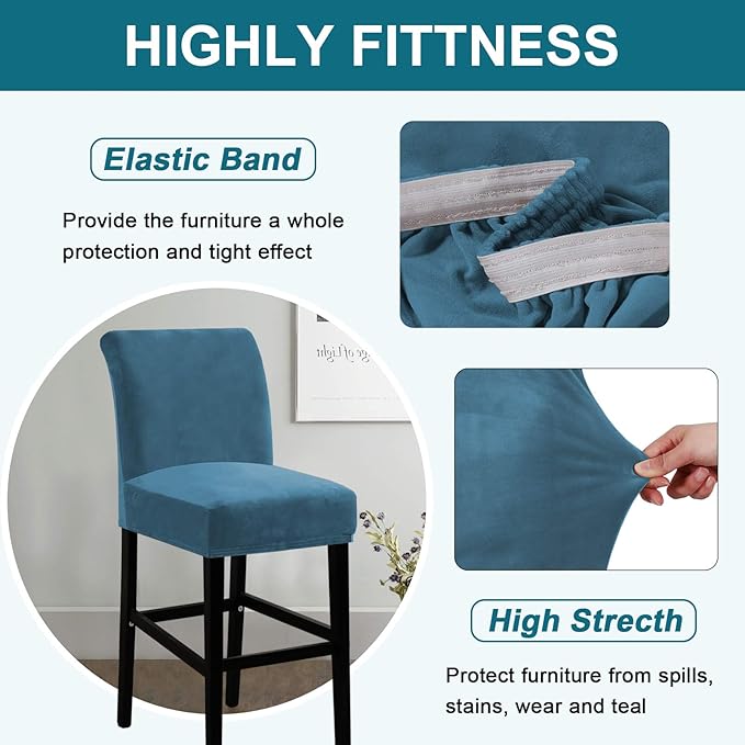 Turquoize Bar Stool Covers 4 Pack Bar Stool Covers