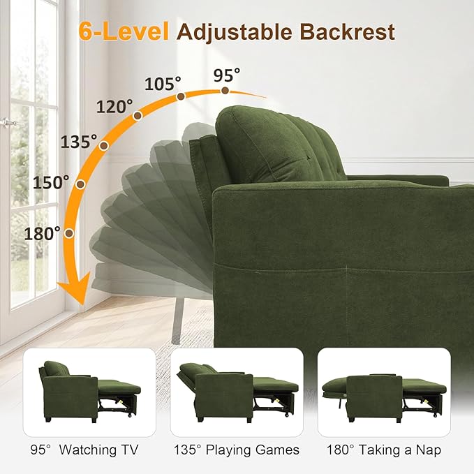 KCGKCG 82" L Shaped Sleeper Sofa Bed, Pull Out Sectional Couch