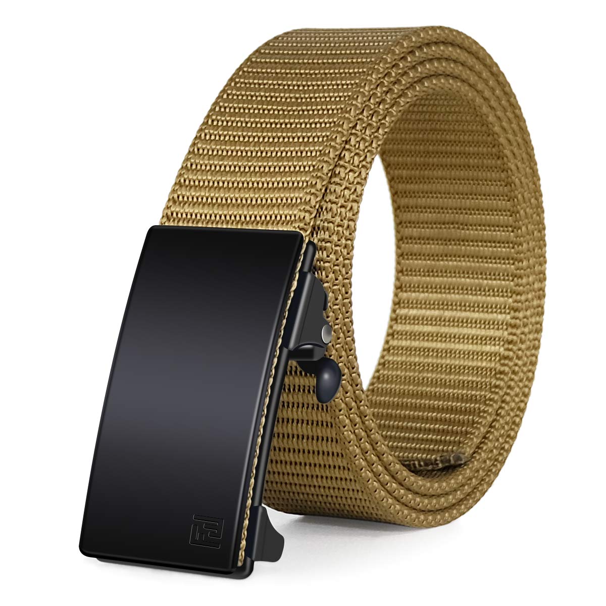 FAIRWIN Men's Ratchet Web Belt,1.25 inch Nylon Automatic Buckle,No Holes Invisible Belts for Men Jeans Pants