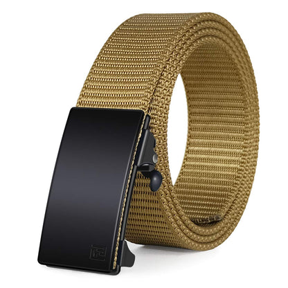 FAIRWIN Men's Ratchet Web Belt,1.25 inch Nylon Automatic Buckle,No Holes Invisible Belts for Men Jeans Pants