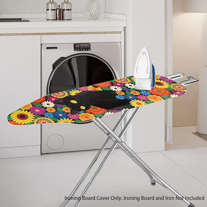 Sprowallow Hippie Cat Ironing Board Covers 15x54 inch Extra Thick Heavy Duty