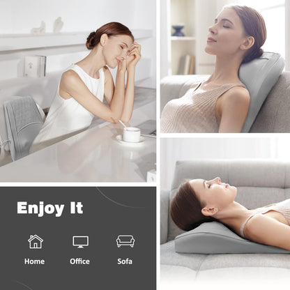 Boriwat Back Massager with Heat, 3D Kneading Massage Pillow for Back, Neck, Shoulder, Leg Pain Relief Deep Tissue, Gifts for Women Men Mom Dad
