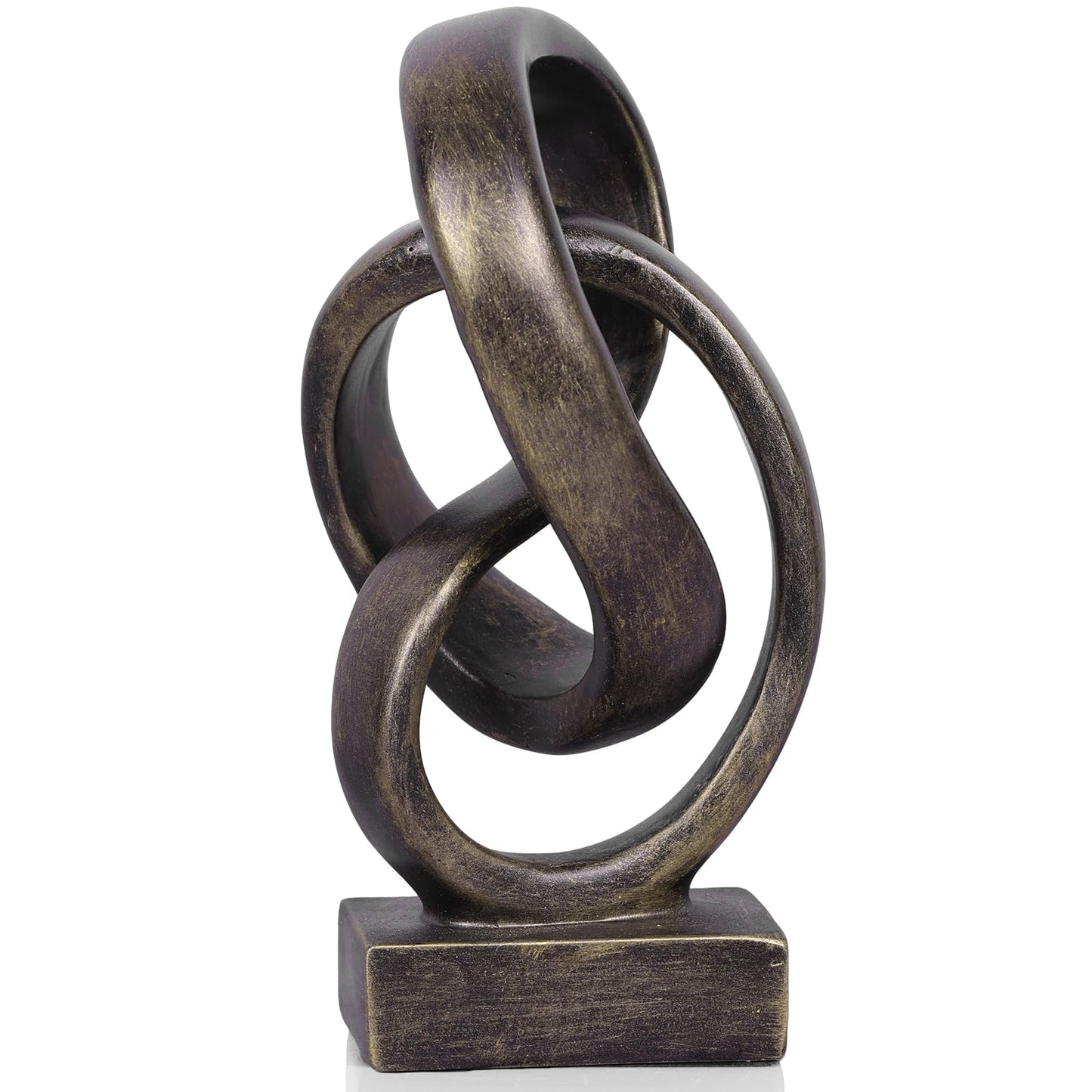 DOVDOV Abstract Bronze Rope Knot Statue, Geometric Decor, Living Room Coffee Table Bookshelf countertop Bronze Decor, Office Coffee Table entryway entryway Desktop Decor.