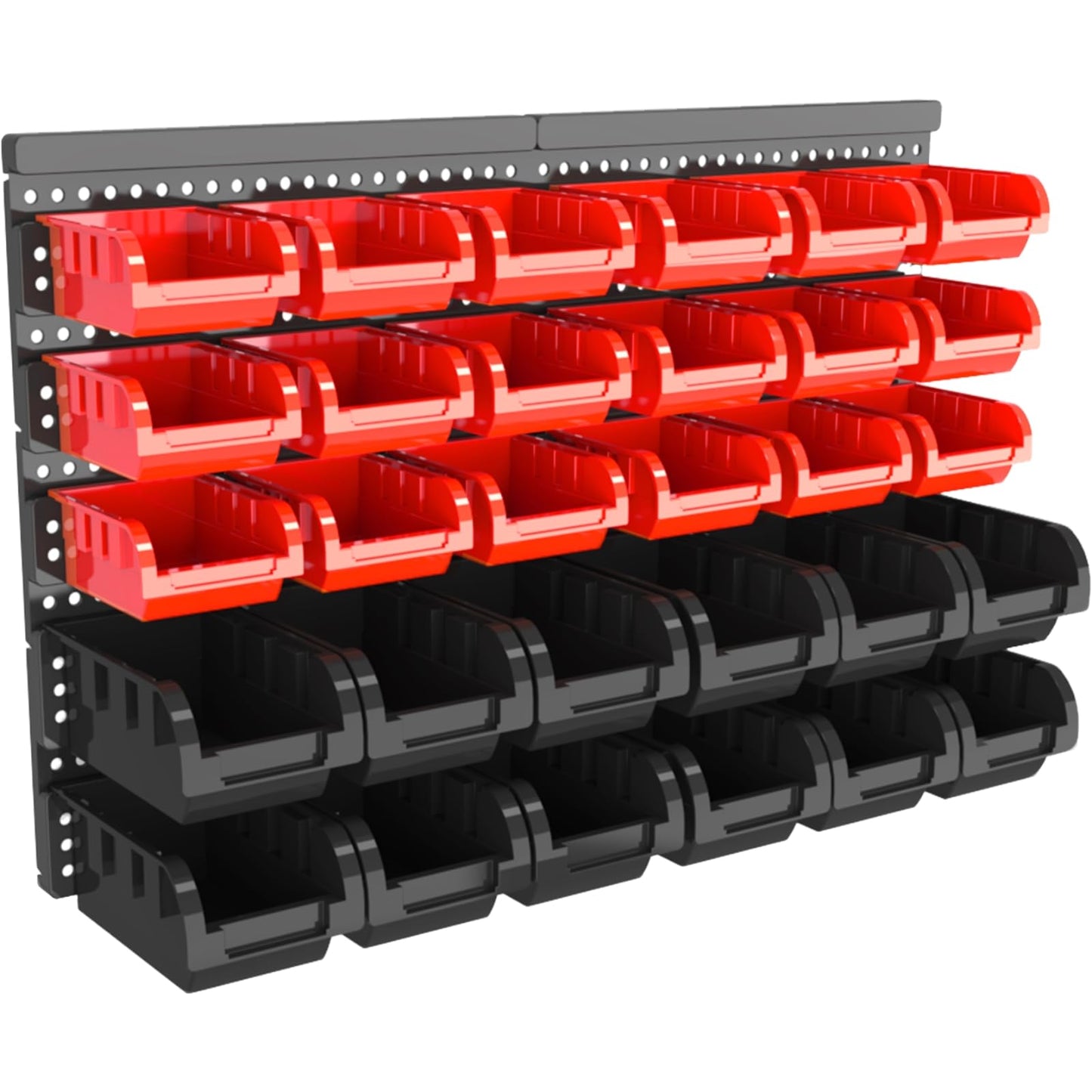 SAMRELAX 30Pcs Wall Mount Storage Bins, Nuts and Bolts Organizer, Screw, Nails, Beads, Small Hardware Parts and Accessories Storage Rack Bins